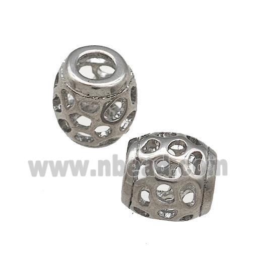 Raw Titanium Steel Barrel Beads Large Hole Hollow