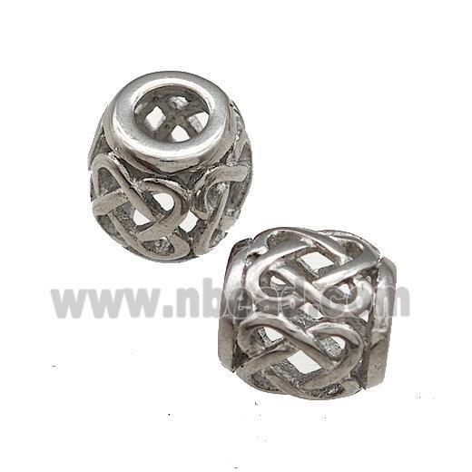 Raw Titanium Steel Barrel Beads Large Hole Hollow