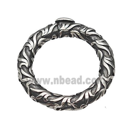 Stainless Steel Clasp Circle Antique Silver