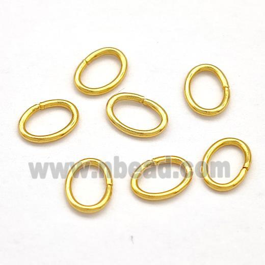 Stainless Steel Oval Jump Rings Gold Plated