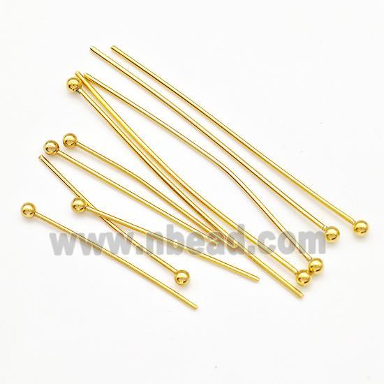 Stainless Steel Ball Pin Gold Plated