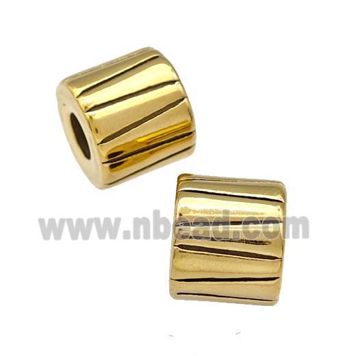 Stainless Steel Tube Beads Large Hole Gold Plated