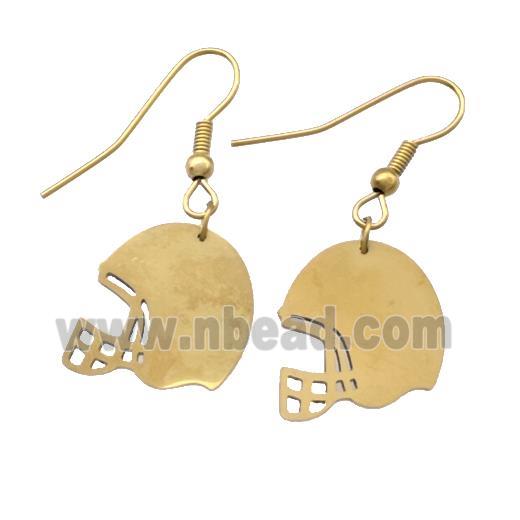 Stainless Steel Hook Earrings Football Helmet Blank Sport Gold Plated