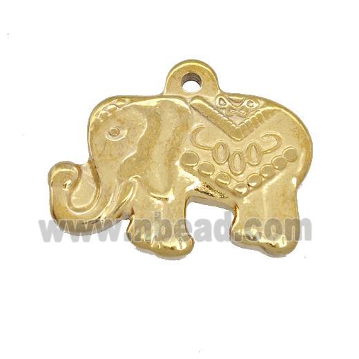 Stainless Steel Elephant Charms Pendant Gold Plated