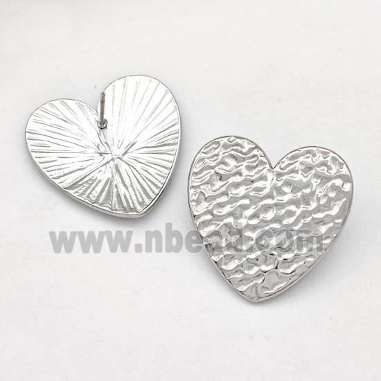 Raw Stainless Steel Stud Earring Heart