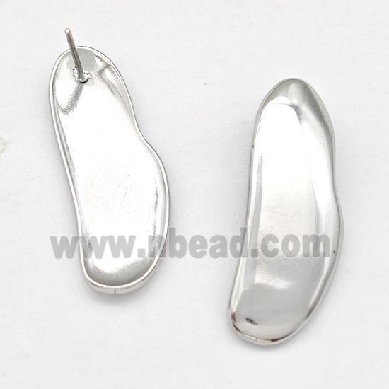 Raw Stainless Steel Stud Earring