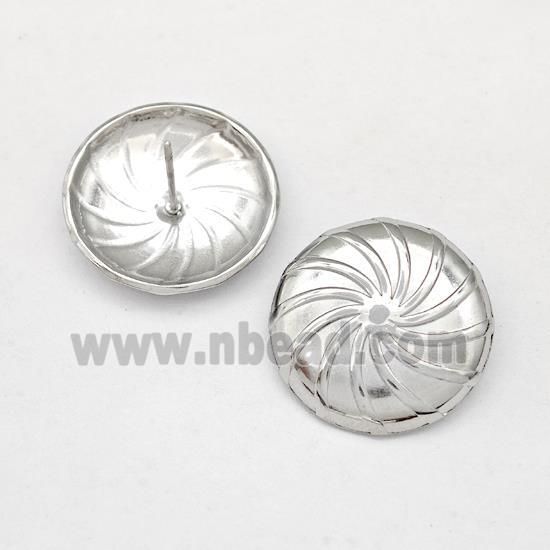 Raw Stainless Steel Stud Earring