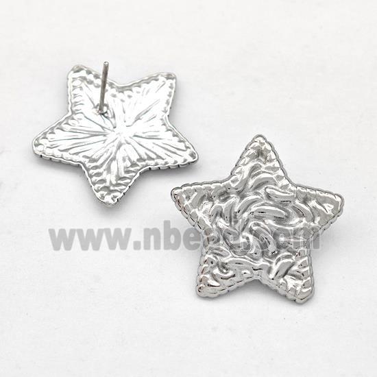 Raw Stainless Steel Stud Earring Star