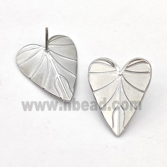 Raw Stainless Steel Stud Earring Heart