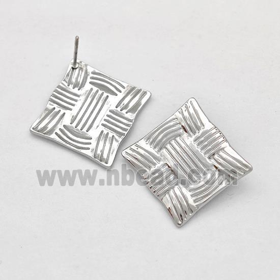 Raw Stainless Steel Stud Earring