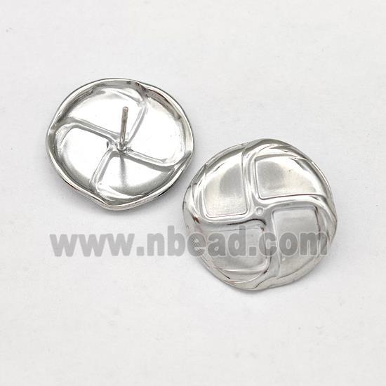 Raw Stainless Steel Stud Earring Fan