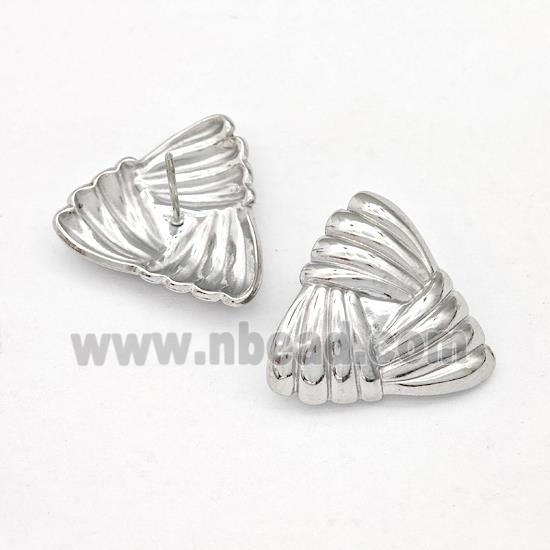 Raw Stainless Steel Stud Earring Triangle