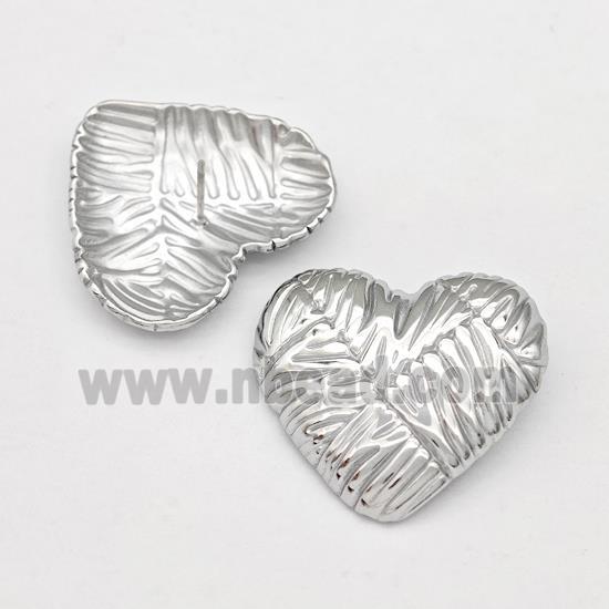 Raw Stainless Steel Stud Earring Heart