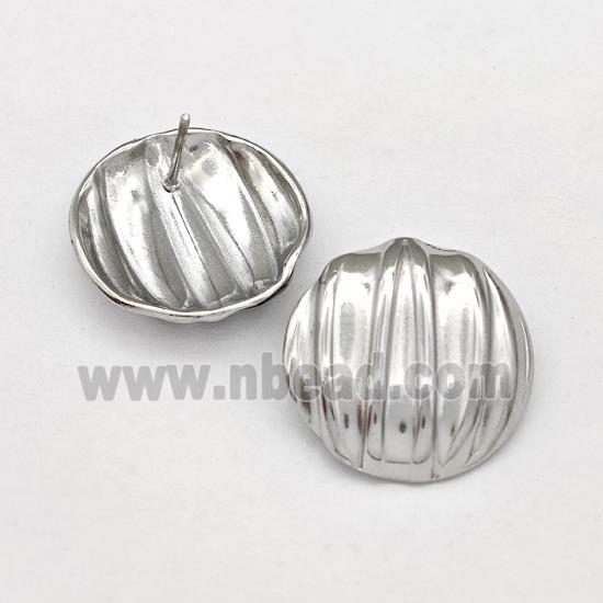 Raw Stainless Steel Stud Earring