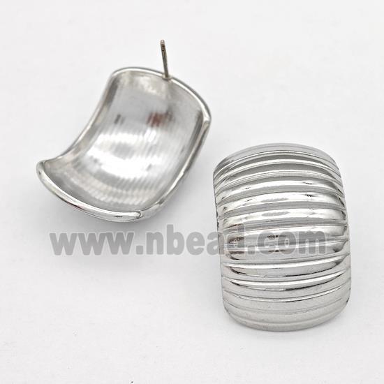 Raw Stainless Steel Stud Earring