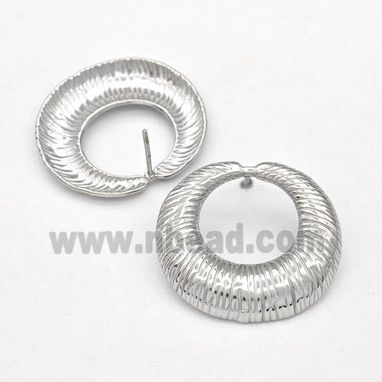 Raw Stainless Steel Stud Earring