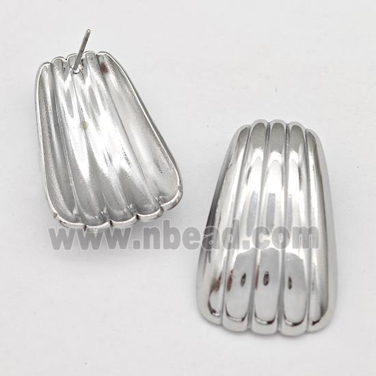 Raw Stainless Steel Stud Earring