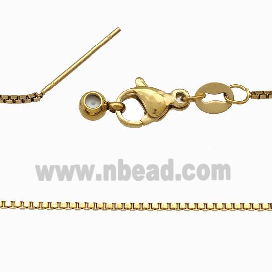 Stainless Steel Necklace Chain Box Gold Plated