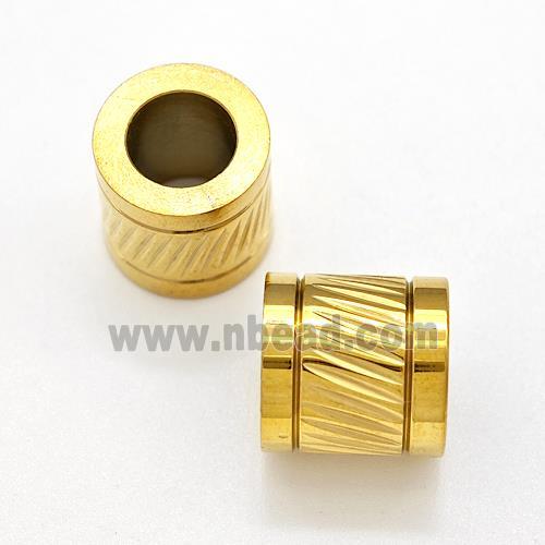 Stainless Steel Tube Beads Large Hole Gold Plated