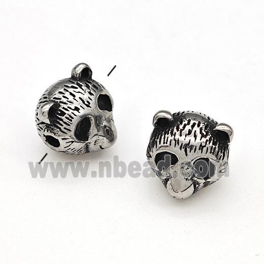 Stainless Steel Panda Bear Beads Antique Silver