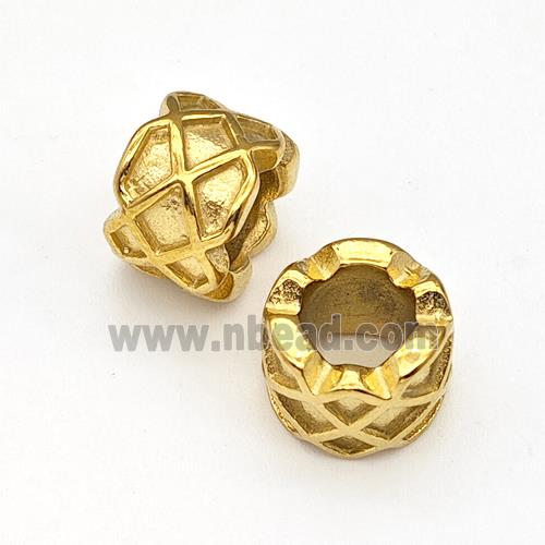 Stainless Steel Tube Beads Large Hole Gold Plated