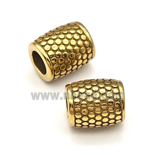 Stainless Steel Barrel Beads Large Hole gold plated