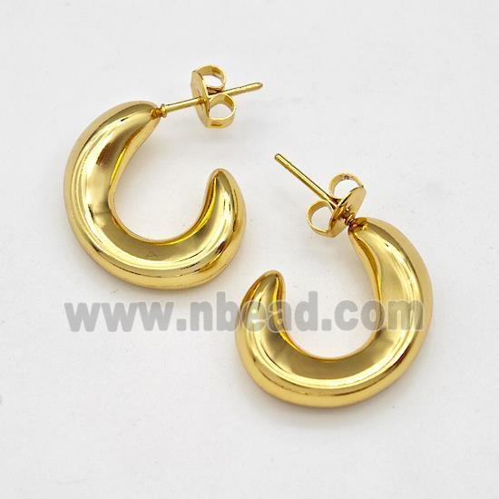 304 Stainless Steel Stud Earring Gold Plated