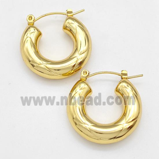 304 Stainless Steel Latchback Earring Gold Plated