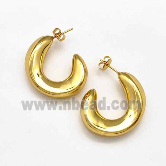 304 Stainless Steel Stud Earring Gold Plated