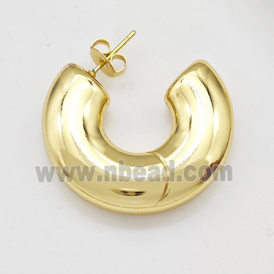 304 Stainless Steel Stud Earring Gold Plated