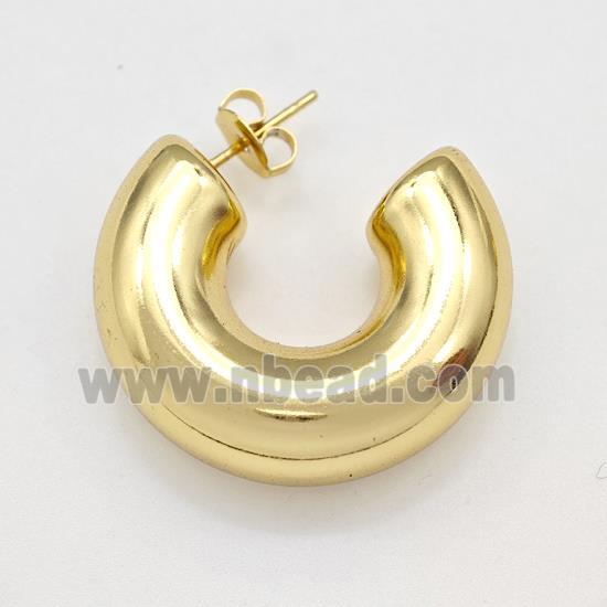 304 Stainless Steel Stud Earring Gold Plated