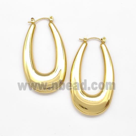 304 Stainless Steel Latchback Earring Gold Plated