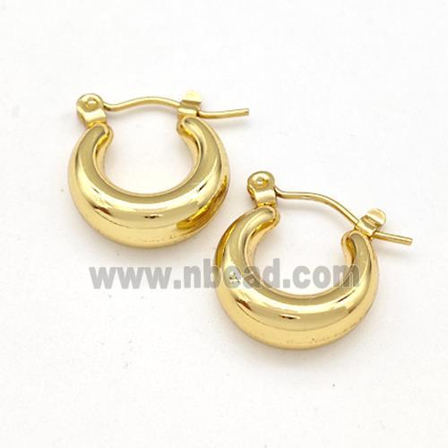 304 Stainless Steel Earring Hollow Gold Plated