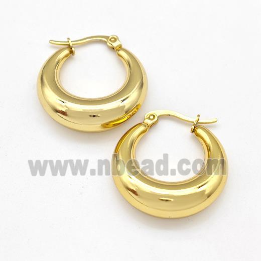 304 Stainless Steel Earring Hollow Gold Plated