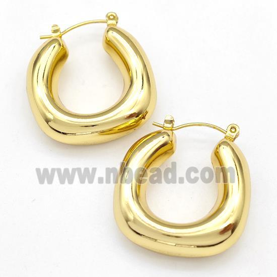 304 Stainless Steel Earring Hollow Gold Plated