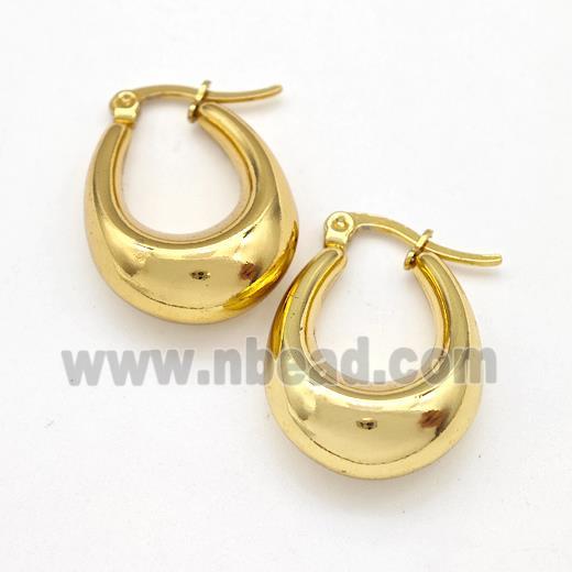 304 Stainless Steel Earring Hollow Gold Plated