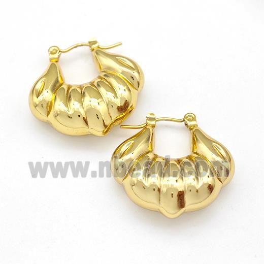 304 Stainless Steel Earring Hollow Gold Plated