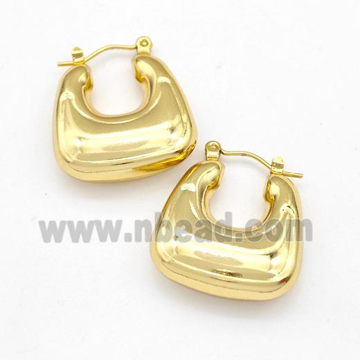 304 Stainless Steel Earring Hollow Gold Plated