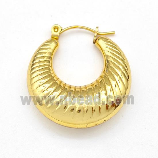 304 Stainless Steel Earring Hollow Gold Plated