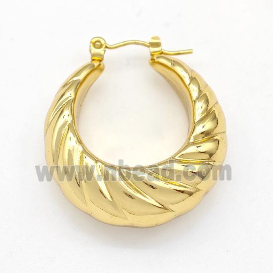 304 Stainless Steel Earring Hollow Gold Plated