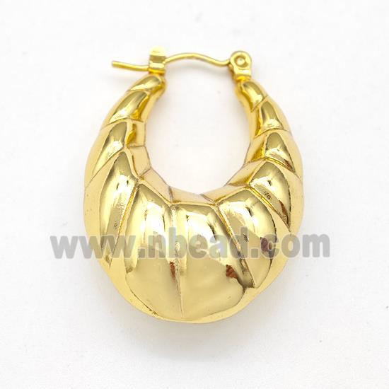 304 Stainless Steel Earring Hollow Gold Plated