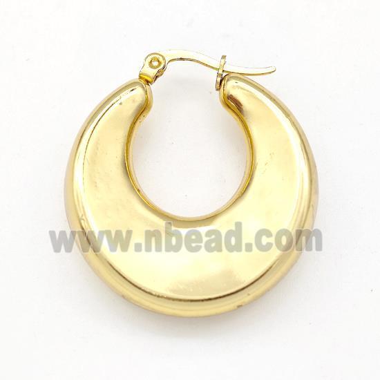 304 Stainless Steel Earring Hollow Gold Plated