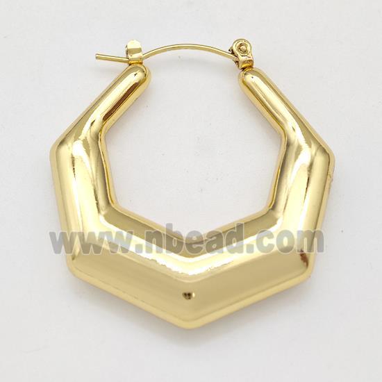 304 Stainless Steel Earring Hollow Gold Plated