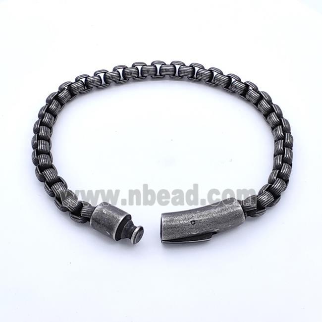 304 Stainless Steel Bracelet Antique Black