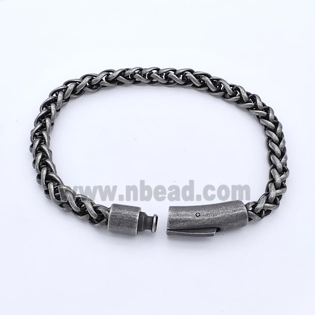 304 Stainless Steel Bracelet Antique Black