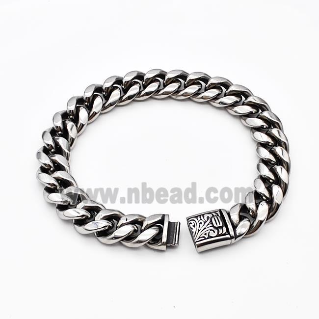 304 Stainless Steel Bracelet Antique Silver