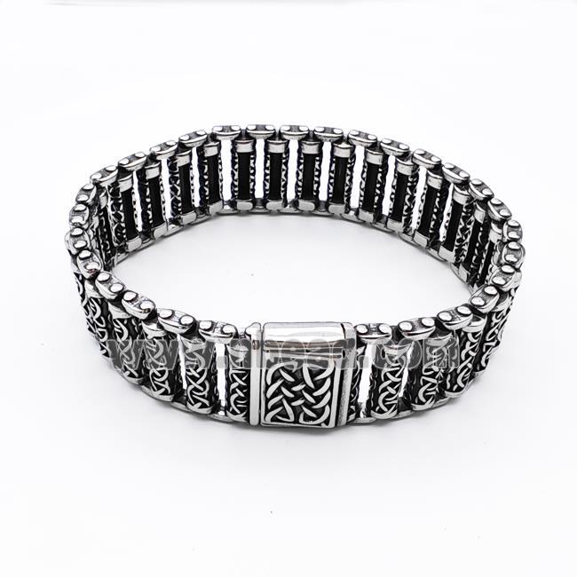 304 Stainless Steel Bracelet Antique Silver