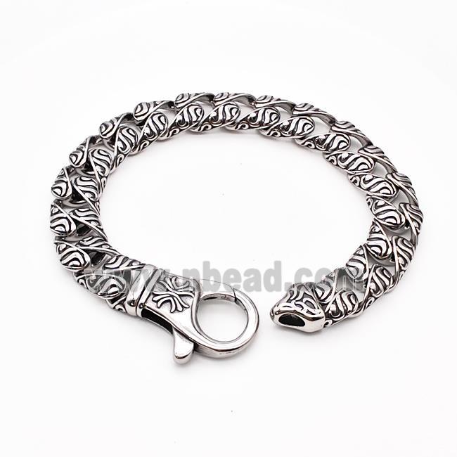 304 Stainless Steel Bracelet Antique Silver