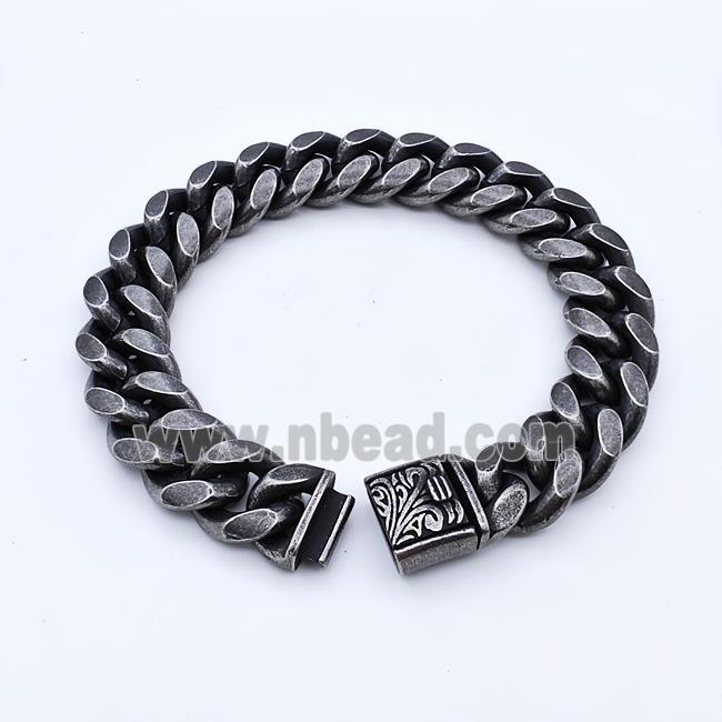 304 Stainless Steel Bracelet Antique Black