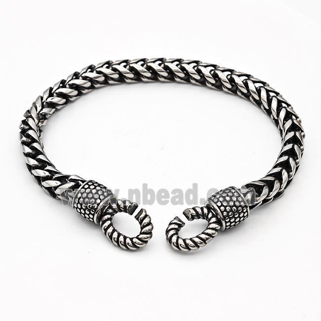 304 Stainless Steel Bracelet Antique Silver